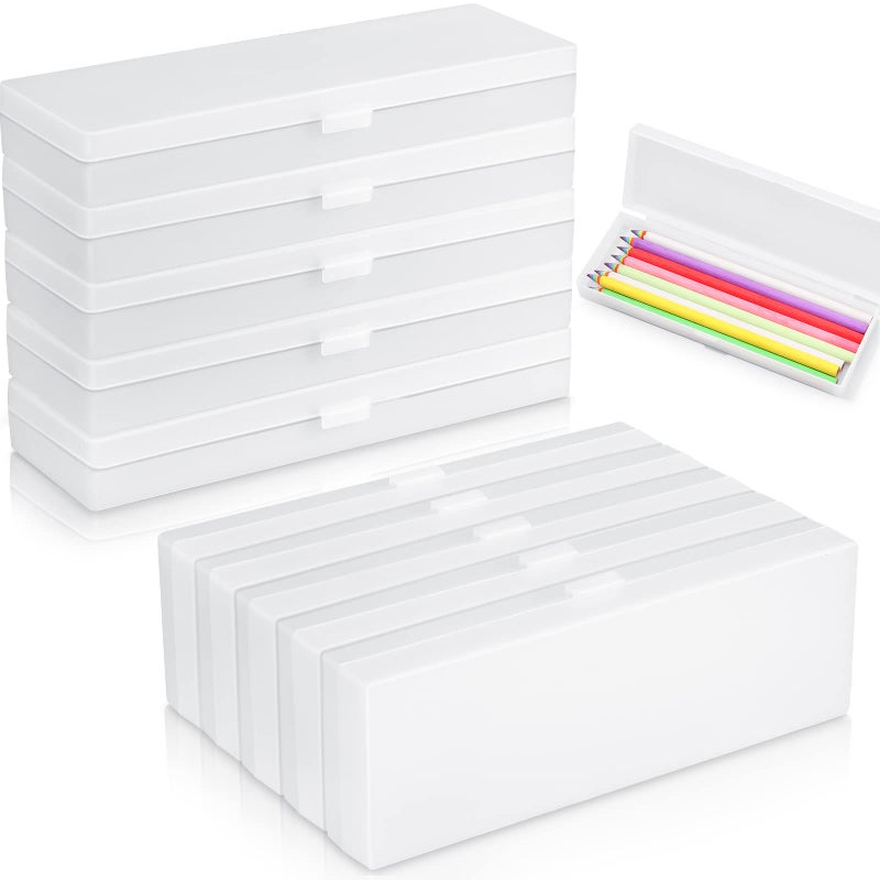 Yexiya 30 Pack 7.2 x 2.4 x 1 inches Plastic Pencil Case Pencil Box Plastic Pencil Storage with Hinged Lid for Pencils Pens Crayons School Office Supplies Organization(Clear) - Image 1